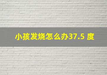 小孩发烧怎么办37.5 度